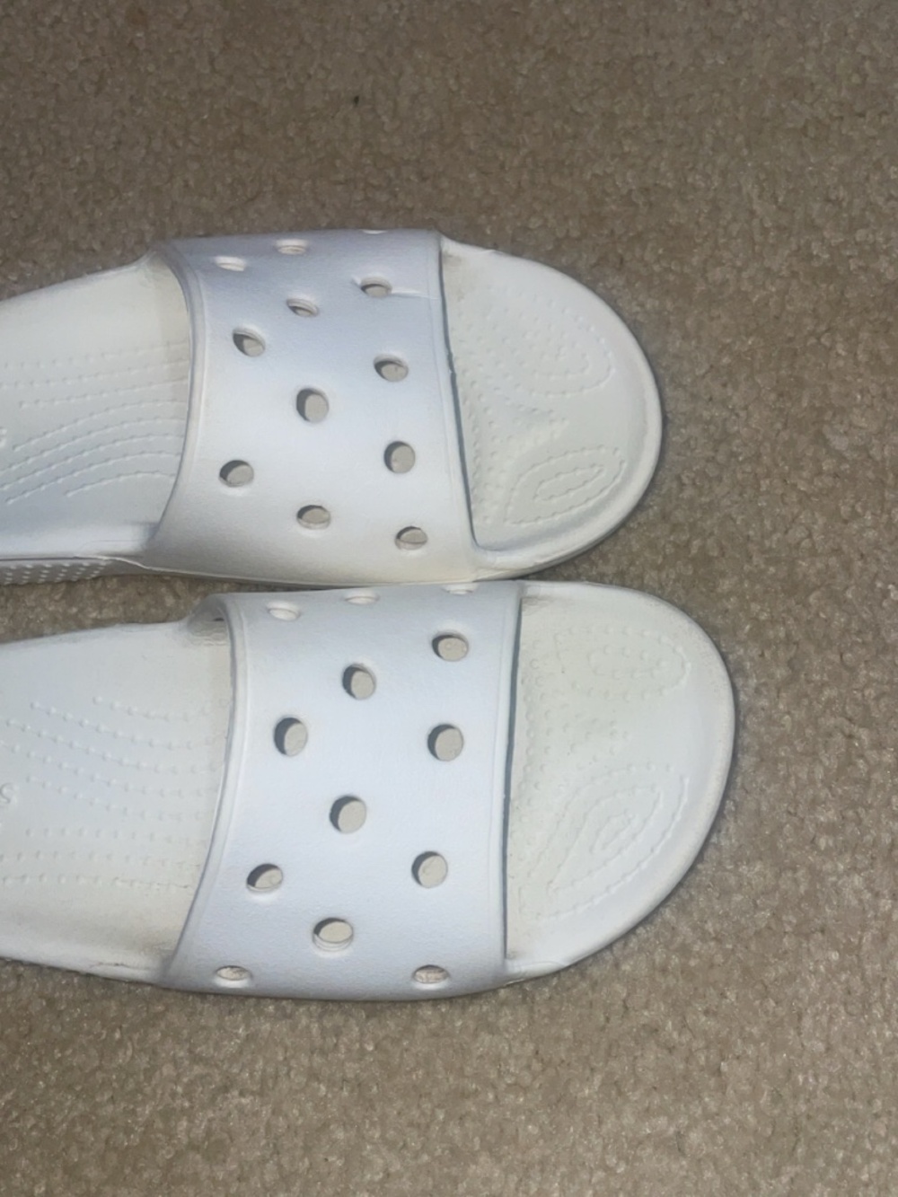 Kids white Crocs slides size 12 - Picture 2 of 7